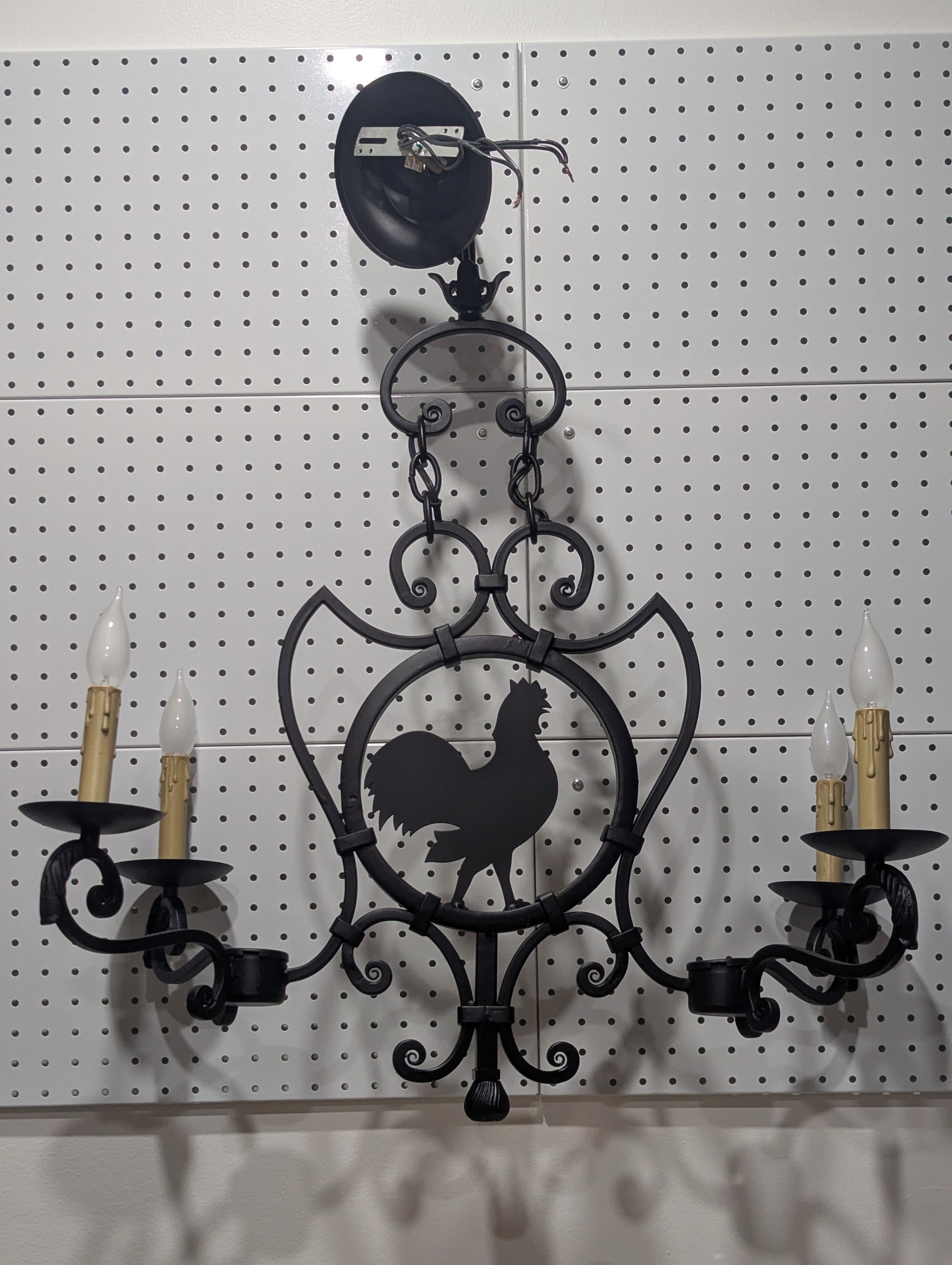 Candelabro rústico de hierro forjado vintage-French Country-Farm House